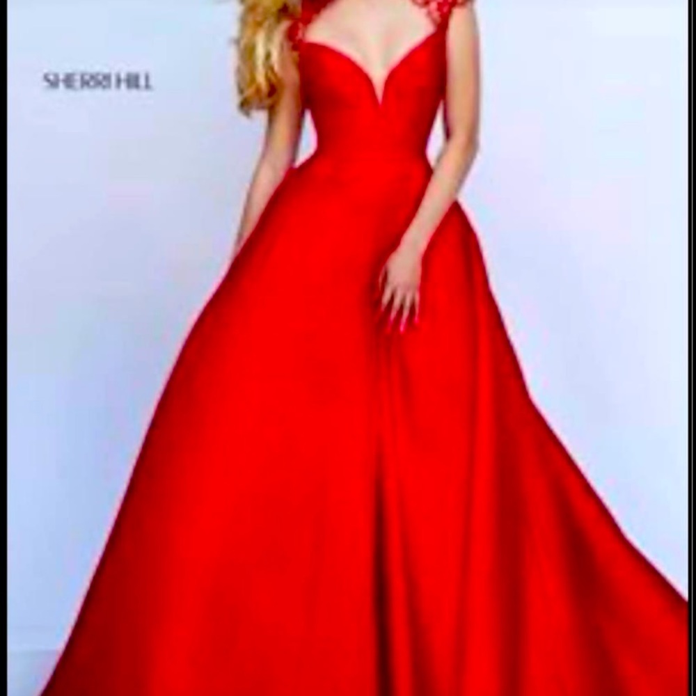 Sherrie hill red gown